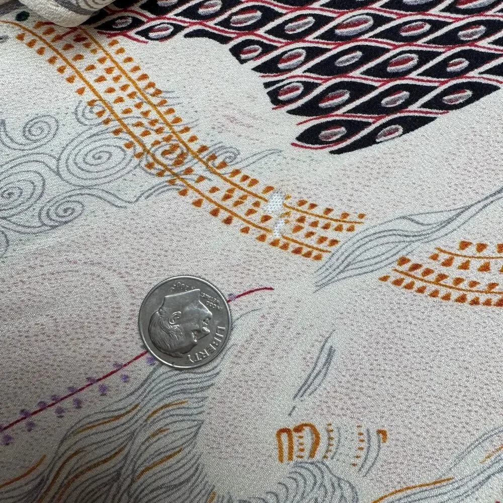 Vintage Bottega Veneta Printed Silk Long Scarf Art Nouveau Klimt 80s 90s